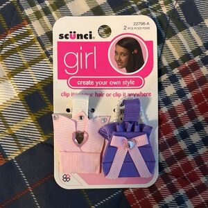 Scunci Pink and Purple Bow Hair Clips
